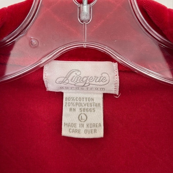 Vintage Quilted Velour Lingerie Nordstrom L Red Gold - Picture 4 of 16